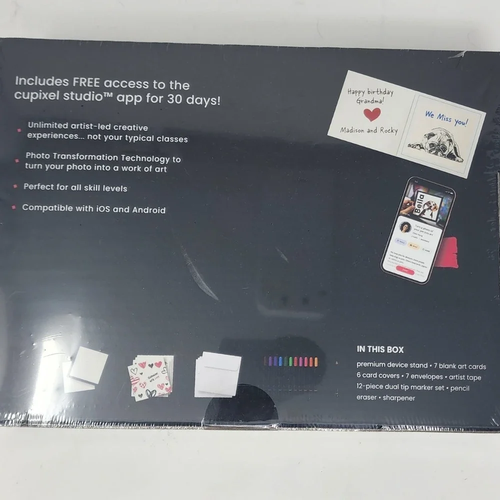 Cupixel Artsmith Greeting Card Set Unisex OS Black New AR‎ Art Experience Kit